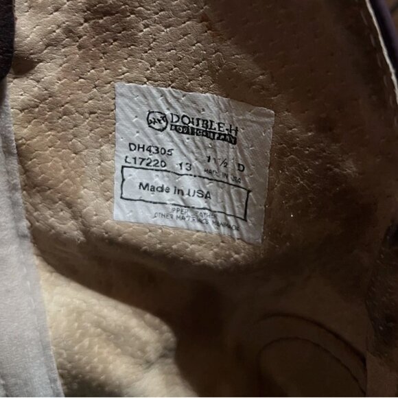 DOUBLE H MEN'S SIZE 11.5 D ICE ROPER WESTERN WORK BOOTS BROAD SQUARE TOE DH4305 - Picture 10 of 15